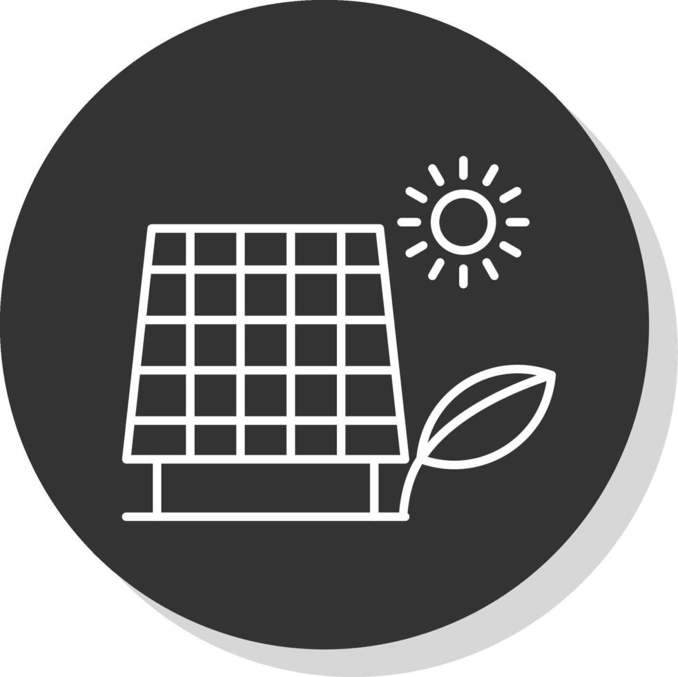 Solar Panel Line Grey  Icon vector