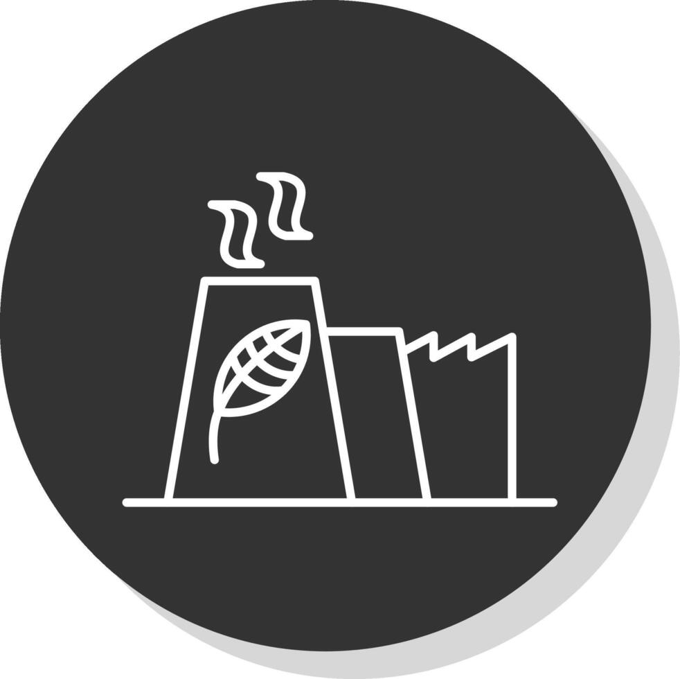 Eco Factory Line Grey  Icon vector