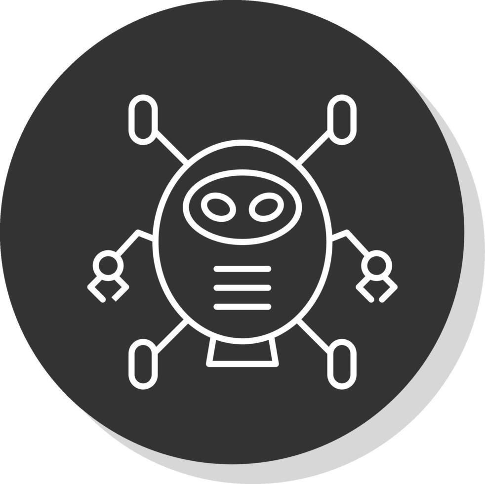 robótica línea gris icono vector