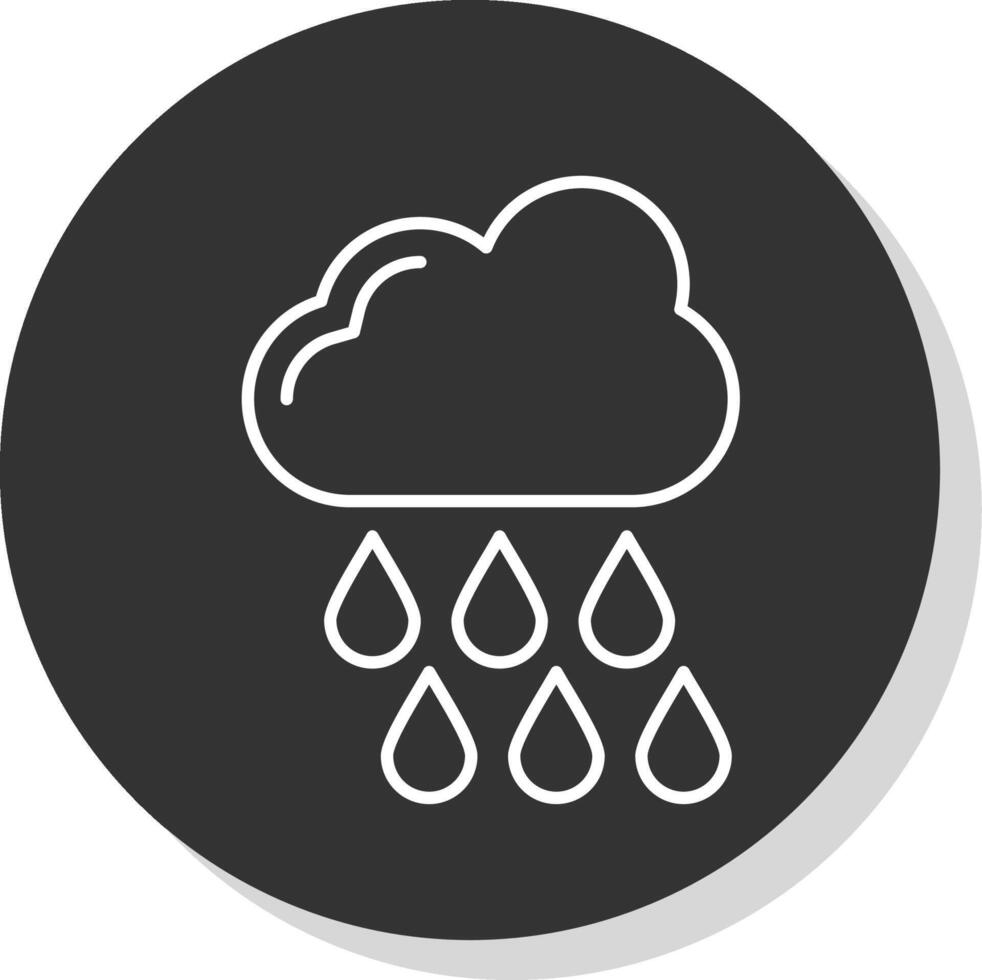 lluvioso línea gris icono vector