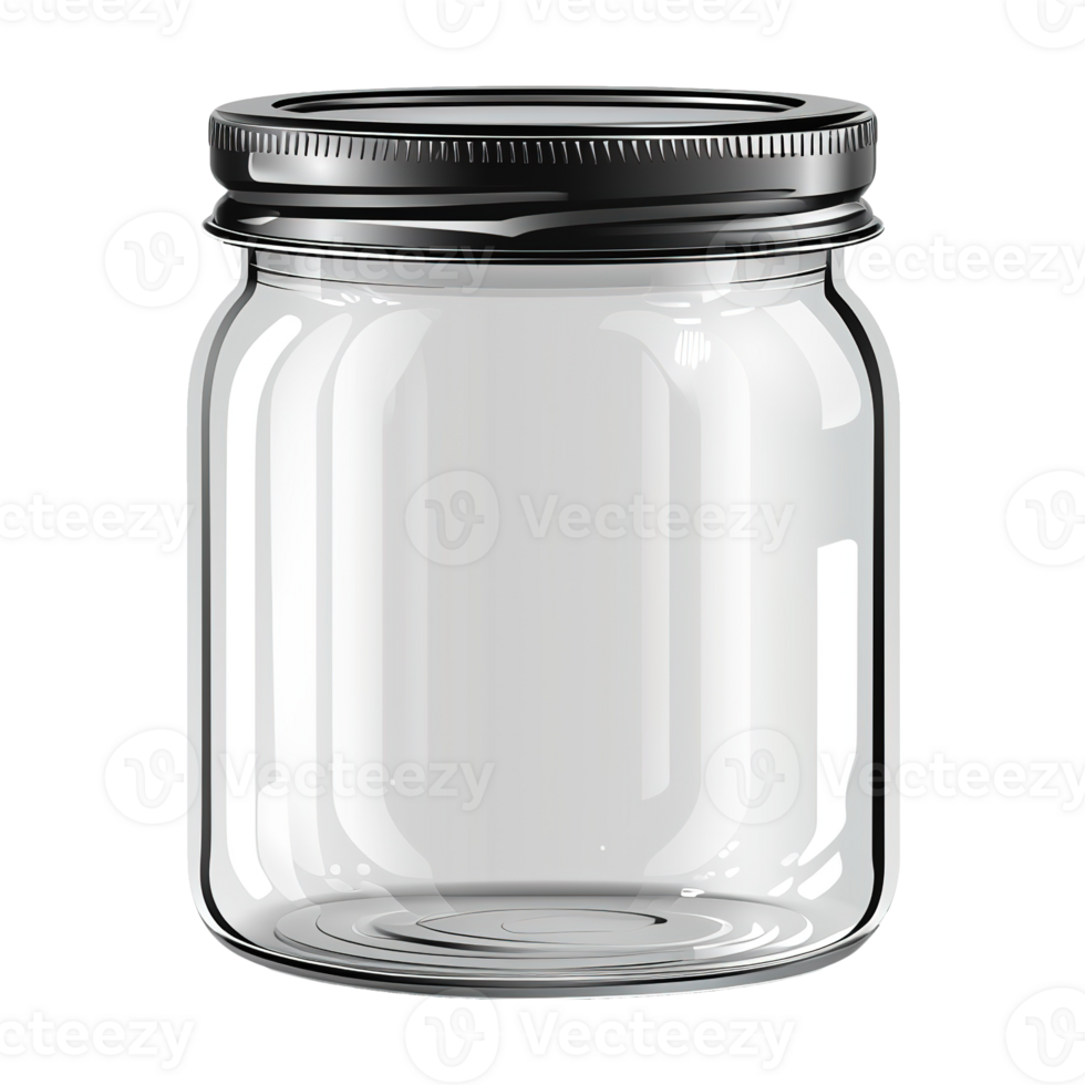 AI generated Empty glass jar isolated on transparent background png