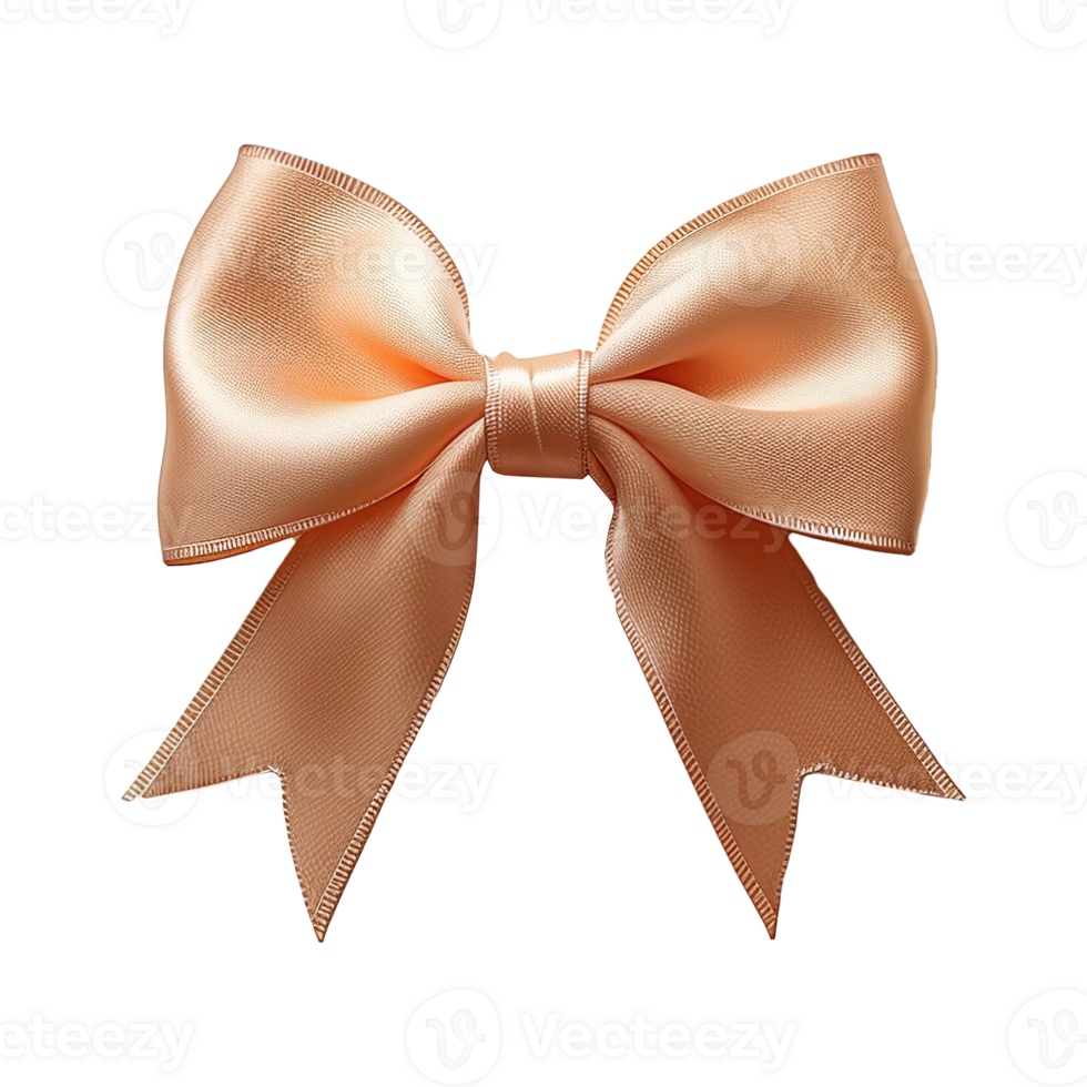 AI generated Satin ribbon bow isolated on transparent background png