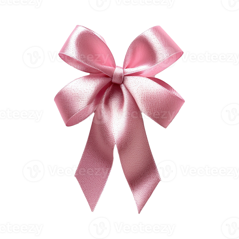 AI generated Pink ribbon bow isolated on transparent background png