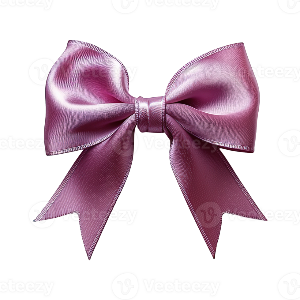 AI generated Satin ribbon bow isolated on transparent background png