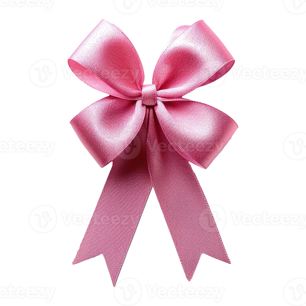 AI generated Pink ribbon bow isolated on transparent background png