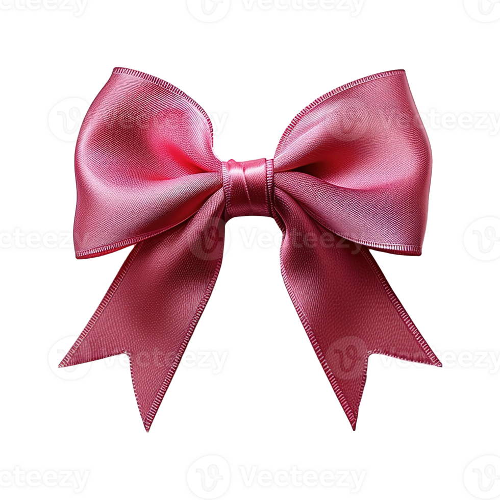 AI generated Satin ribbon bow isolated on transparent background png
