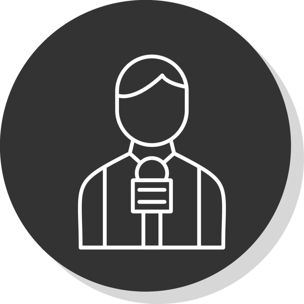 Journalist Line Grey  Icon vector