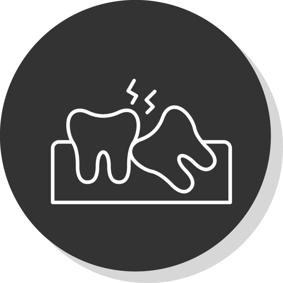 sabiduría diente línea gris icono vector