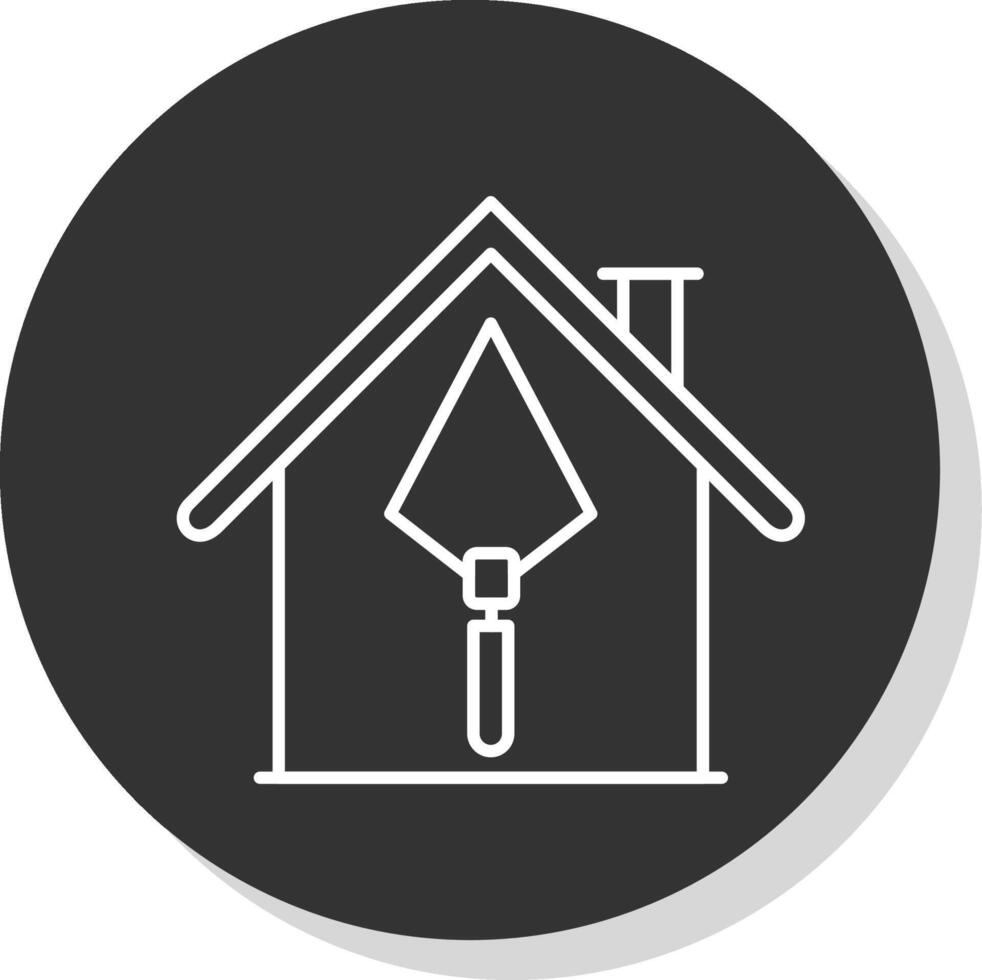 House Construction Line Grey  Icon vector