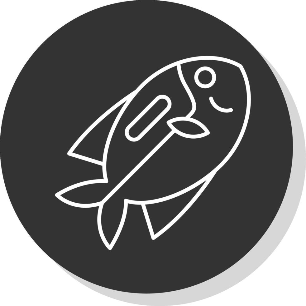 Surgeonfish Line Grey  Icon vector