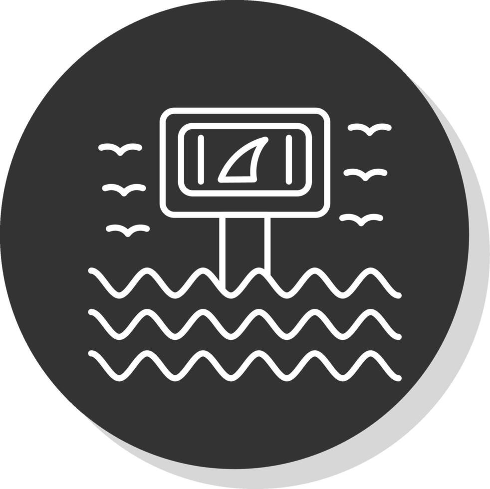 Warning Sign Line Grey  Icon vector