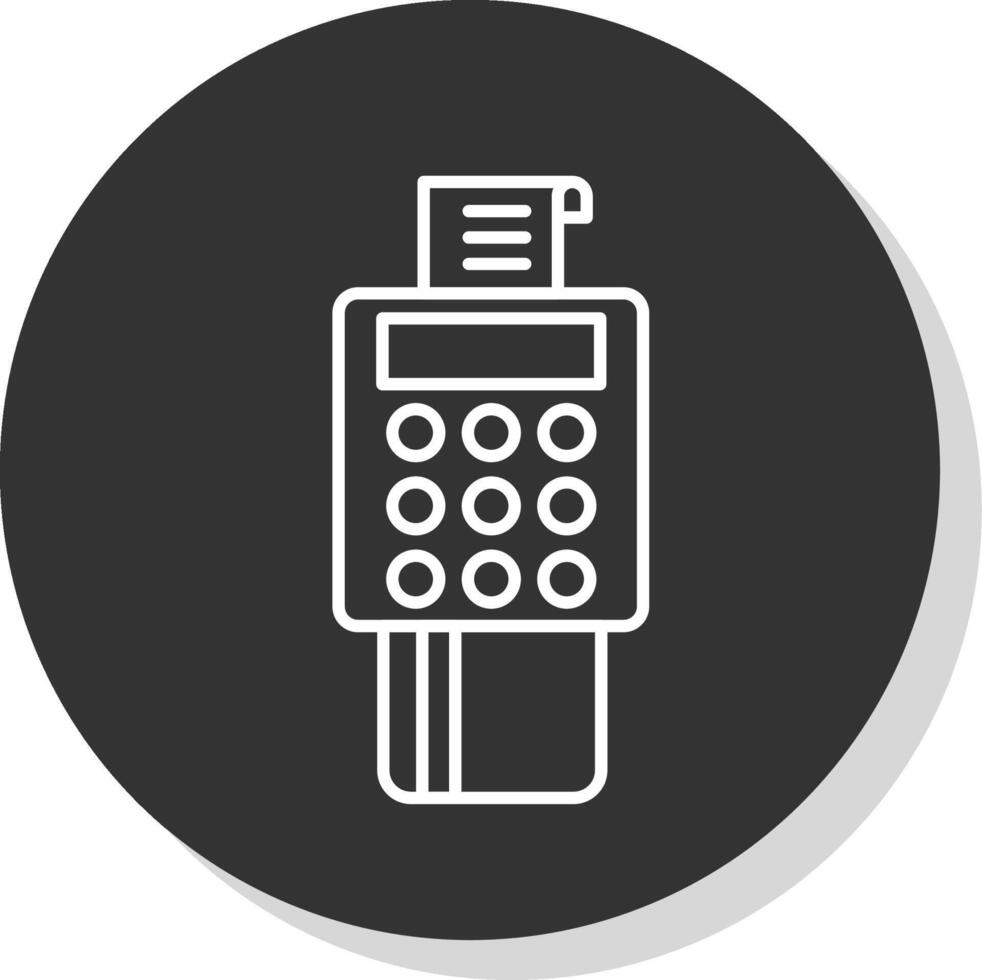 Bank Terminal Line Grey  Icon vector