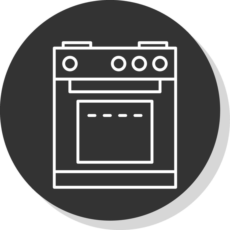 Electric Stove Line Grey  Icon vector