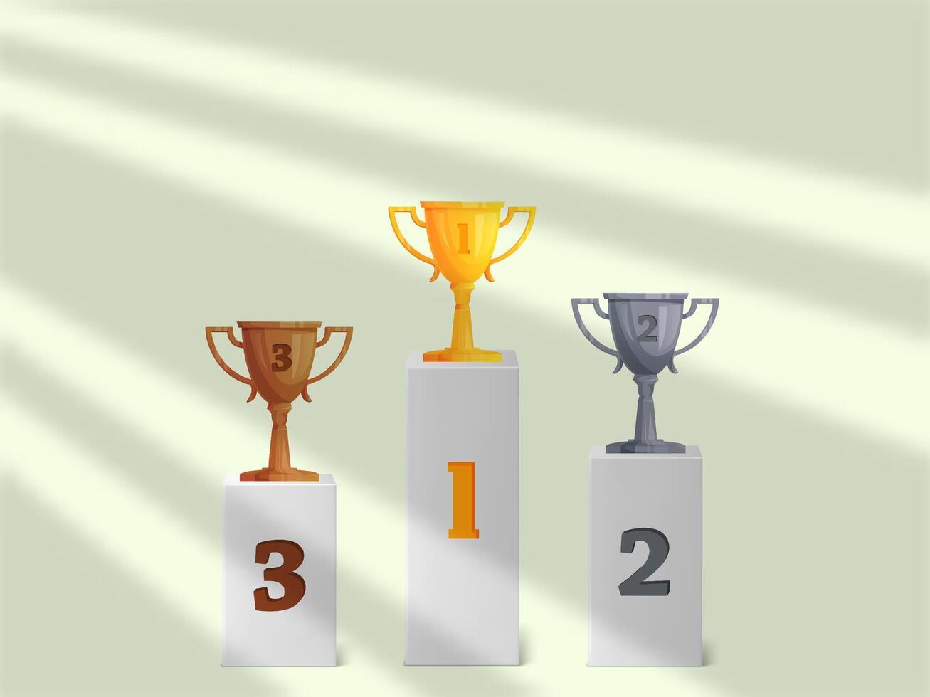 Podium Winner Trophy employee appreciation day with shadow overlay design icon logo element vector