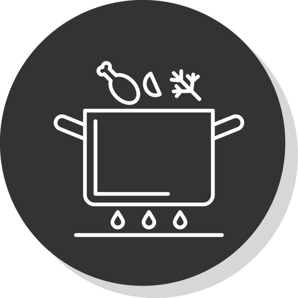 Soup Pot Line Grey  Icon vector