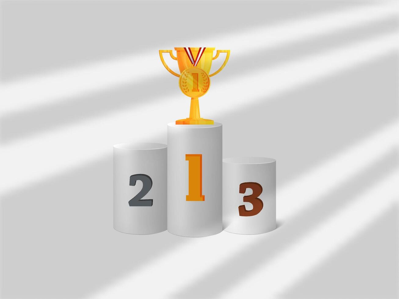 Podium Winner Trophy employee appreciation day with shadow overlay design icon logo element vector