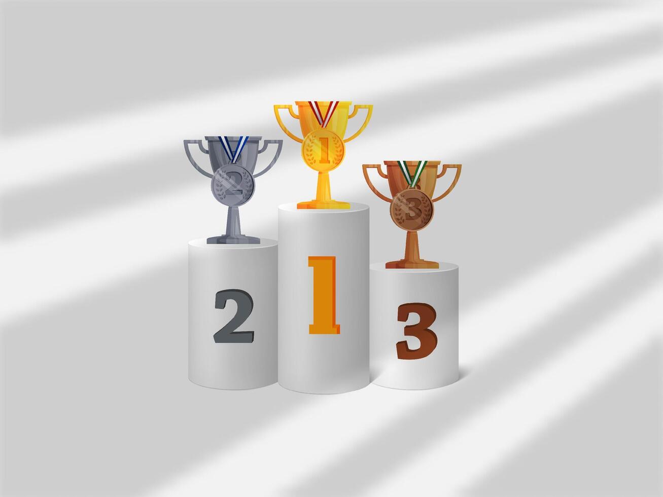 Podium Winner Trophy employee appreciation day with shadow overlay design icon logo element vector