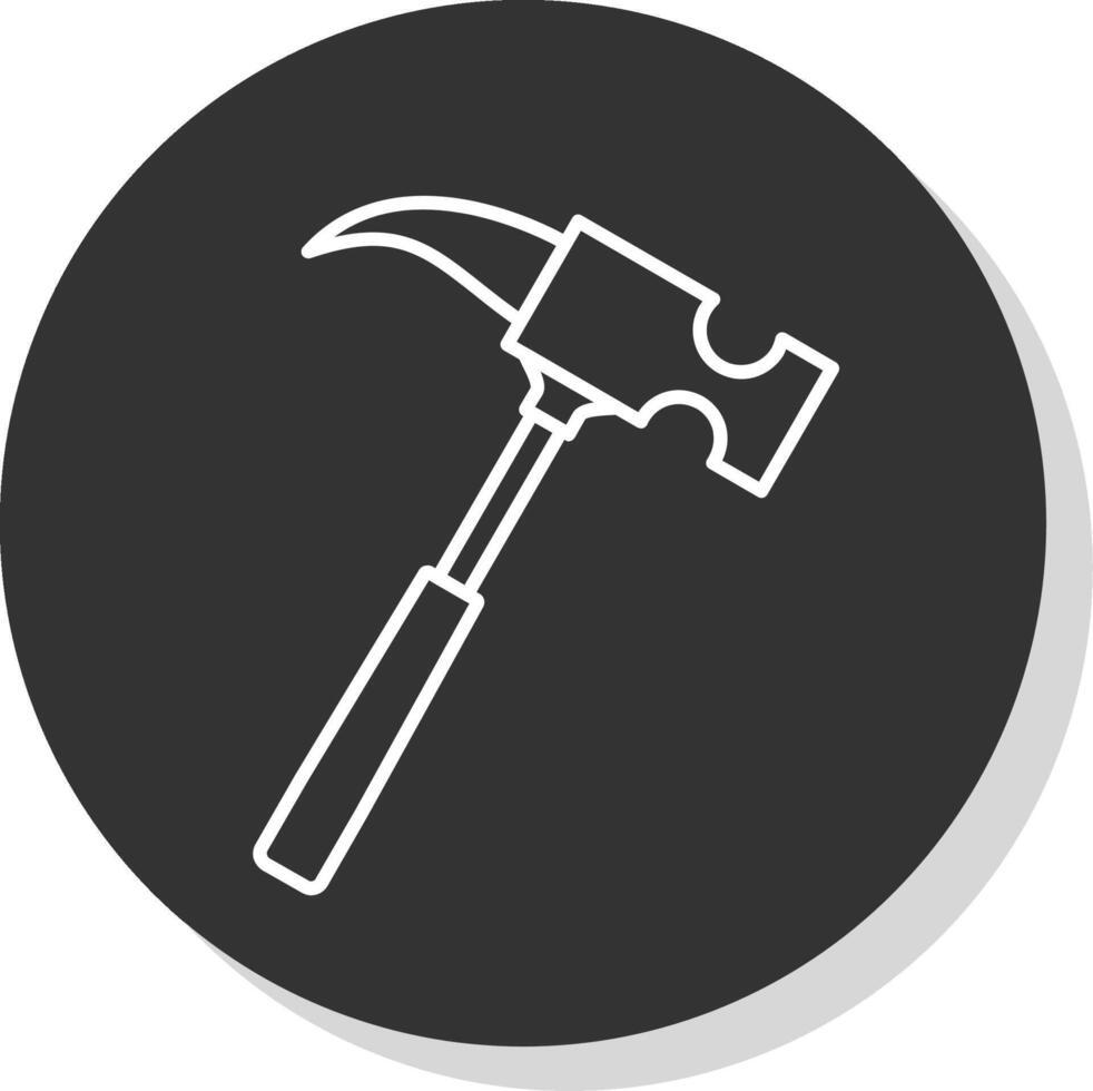 Hammer Line Grey  Icon vector