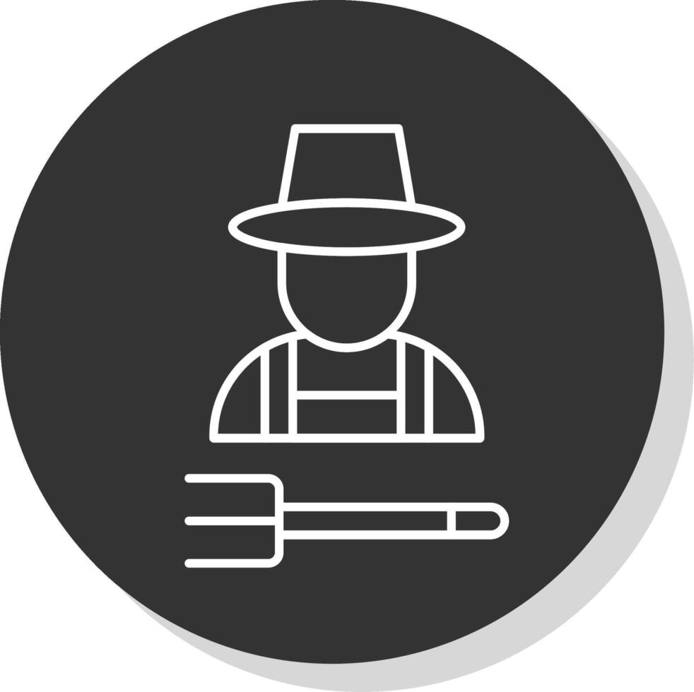 Farmer Line Grey  Icon vector