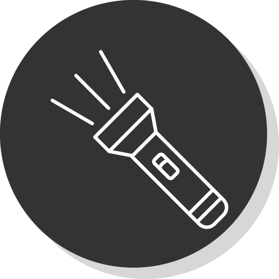 Flashlight Line Grey  Icon vector