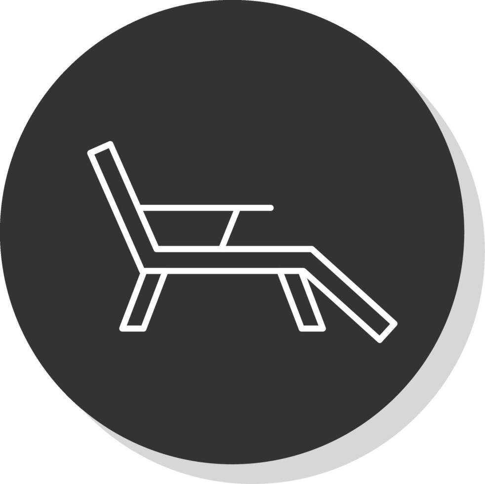 Deck Chair Line Grey  Icon vector