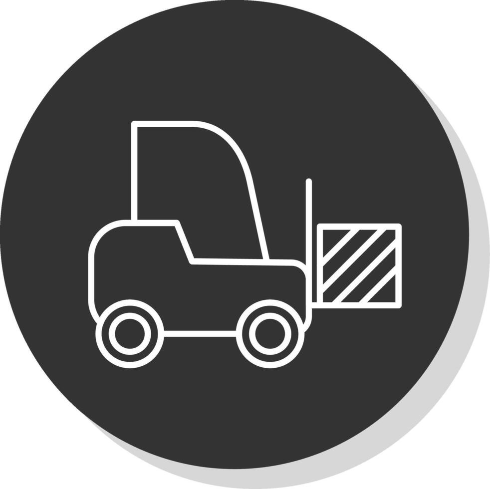 Forklift Line Grey  Icon vector
