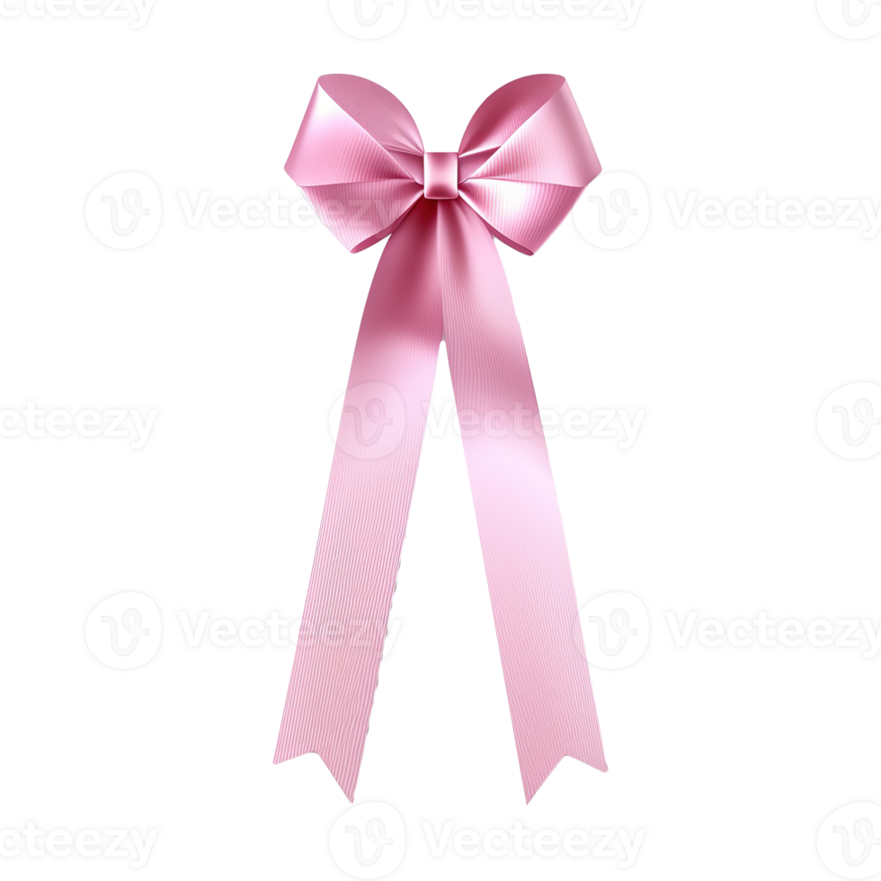 AI generated Pink ribbon bow isolated on transparent background png