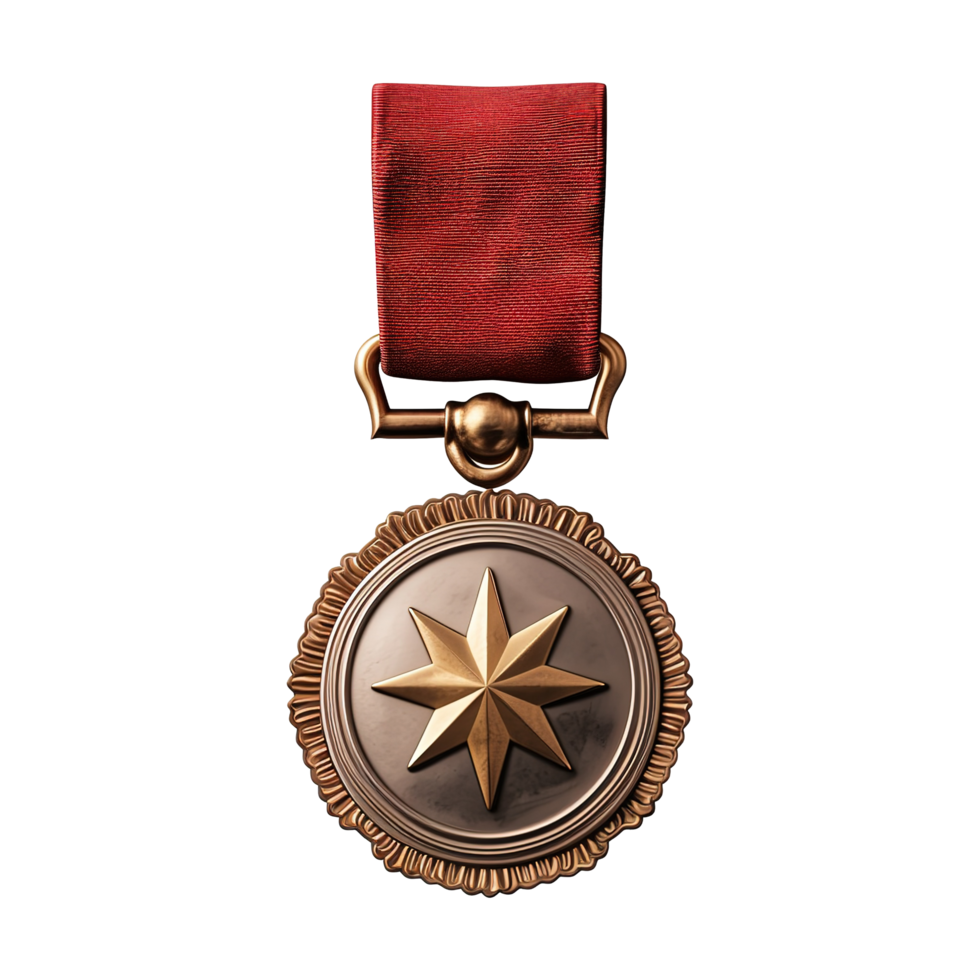 AI generated Military medal isolated on transparent background png
