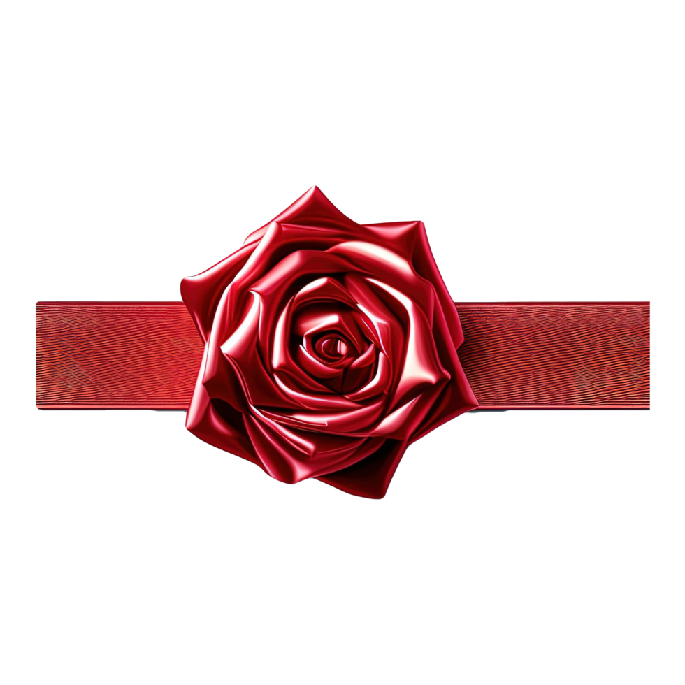 AI generated Red ribbon and bow isolated on transparent background png