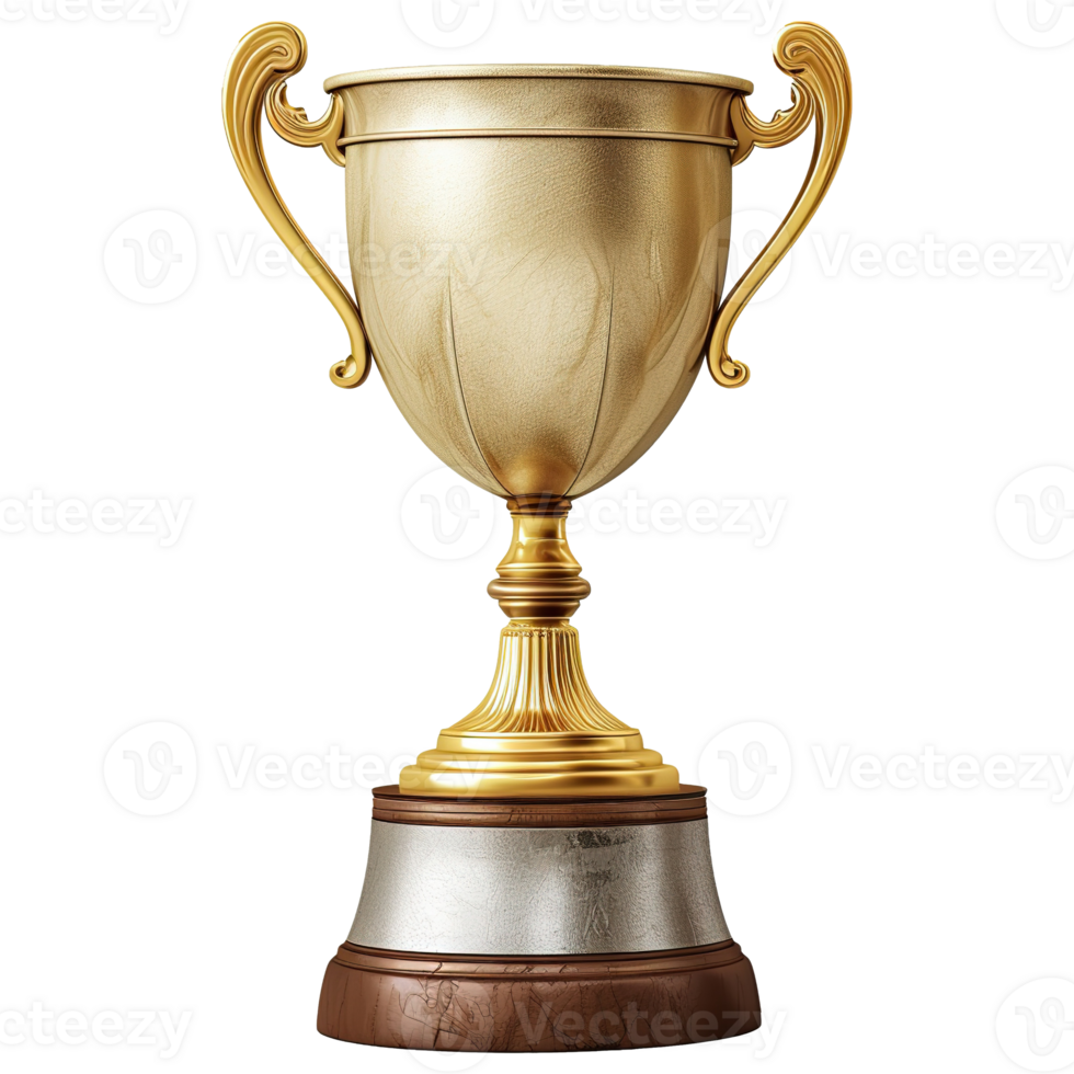 AI generated Bronze trophy cup isolated on transparent background png