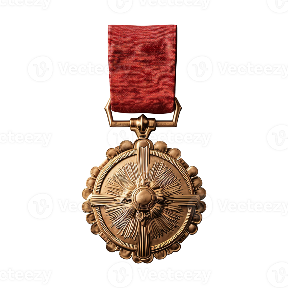 AI generated Military medal isolated on transparent background png