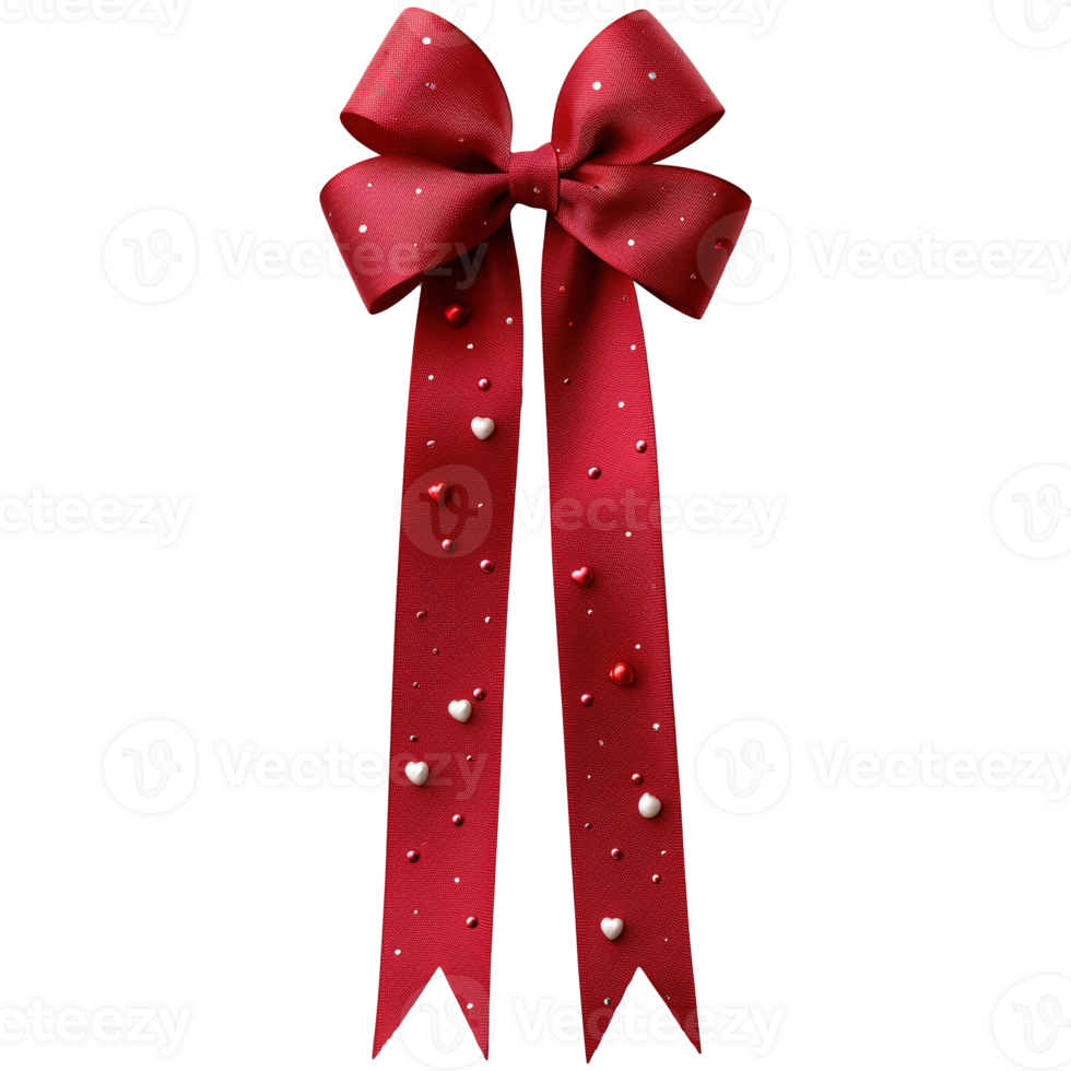 AI generated Red bow ribbon isolated on transparent background png
