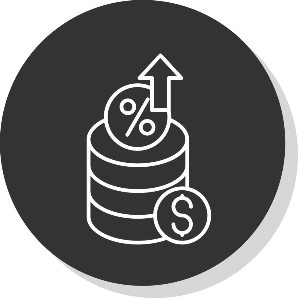 Interest Rate Line Grey  Icon vector