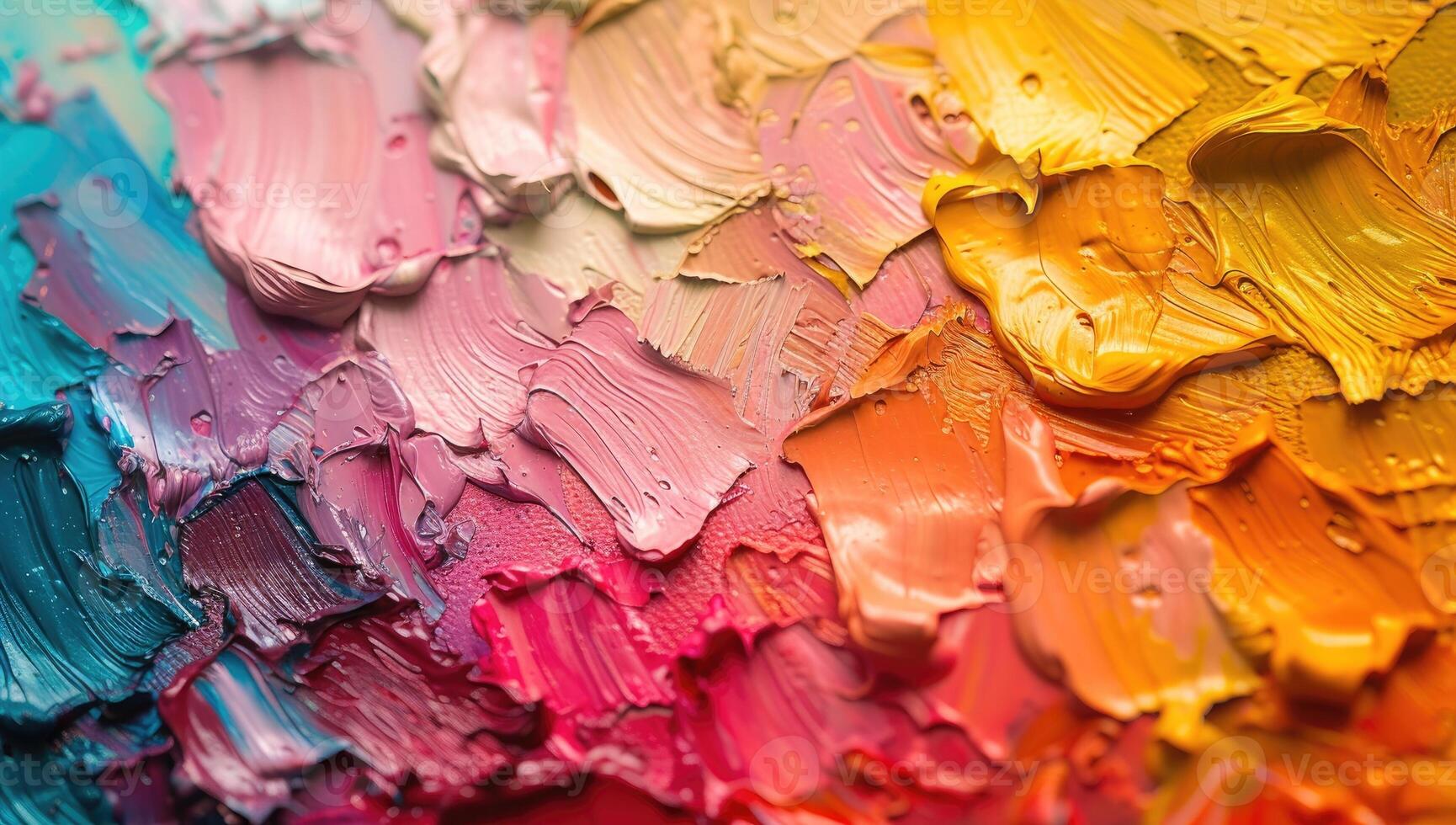 AI generated Vibrant multicolored paint texture closeup photo