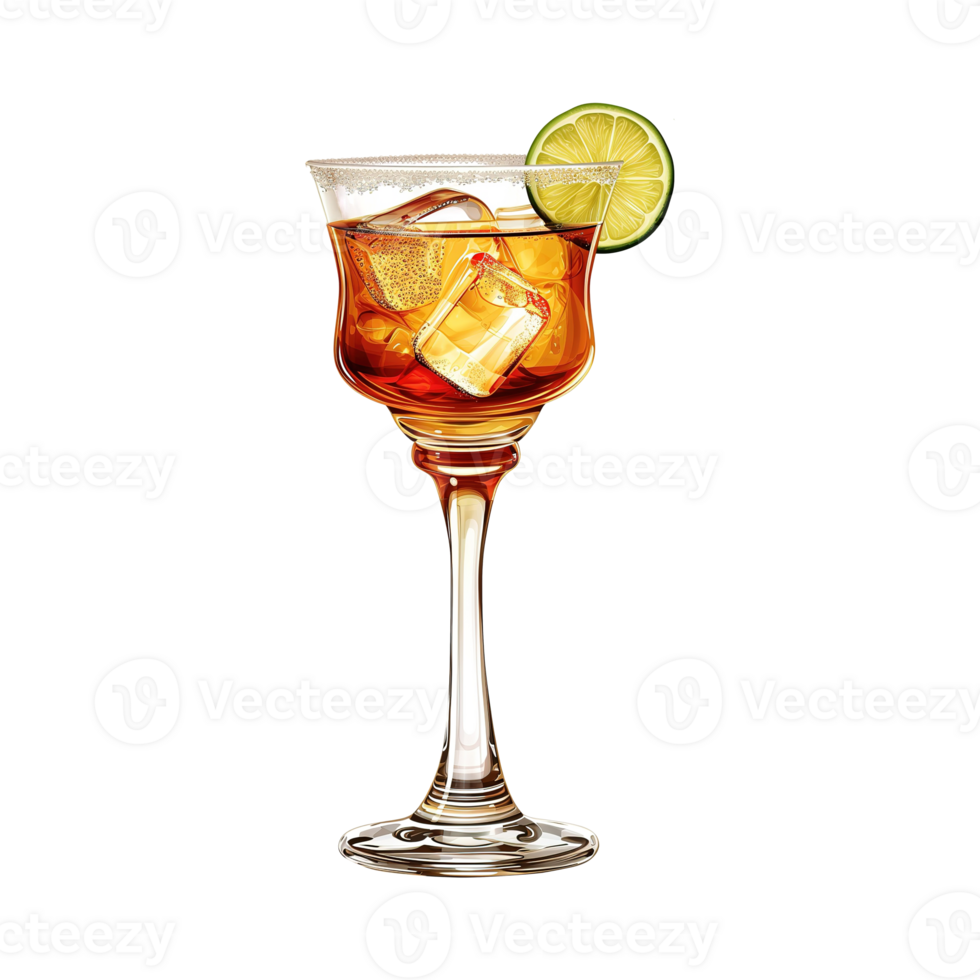 AI generated Alcoholic cocktail isolated on transparent background png