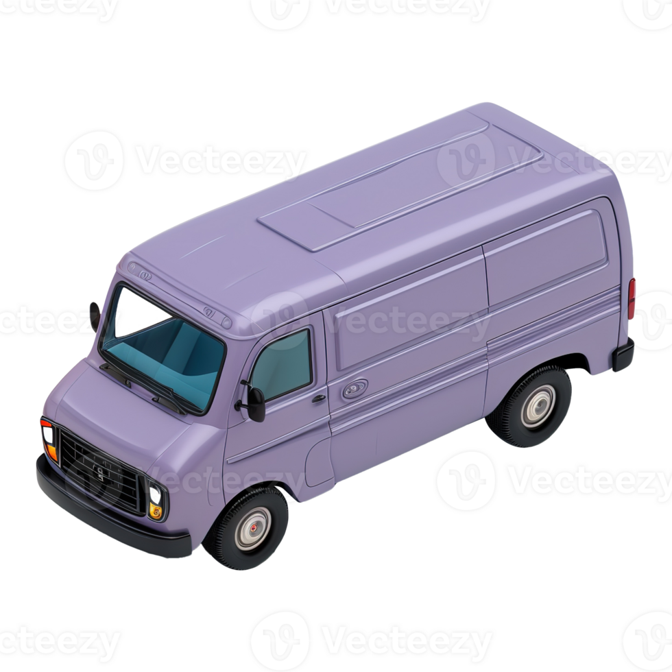 AI generated Delivery van 3d icon isolated on transparent background png