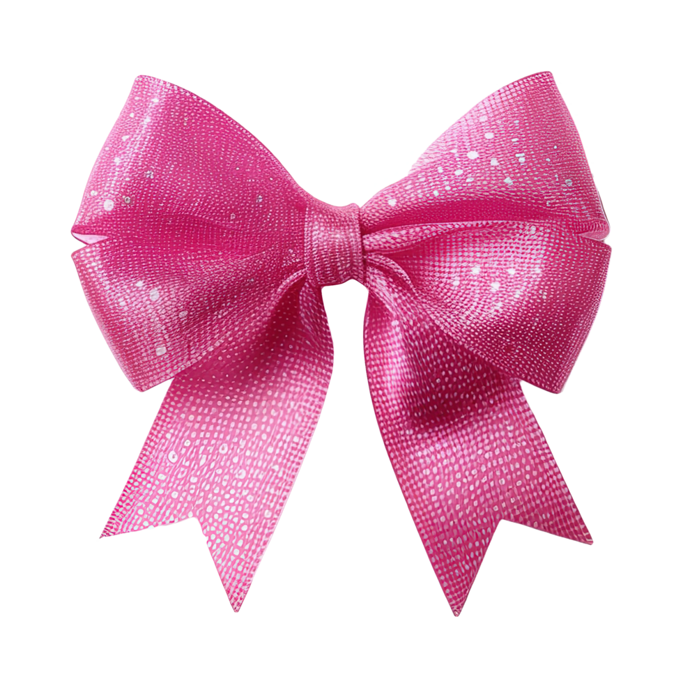 AI generated Pink satin bow isolated on transparent background png