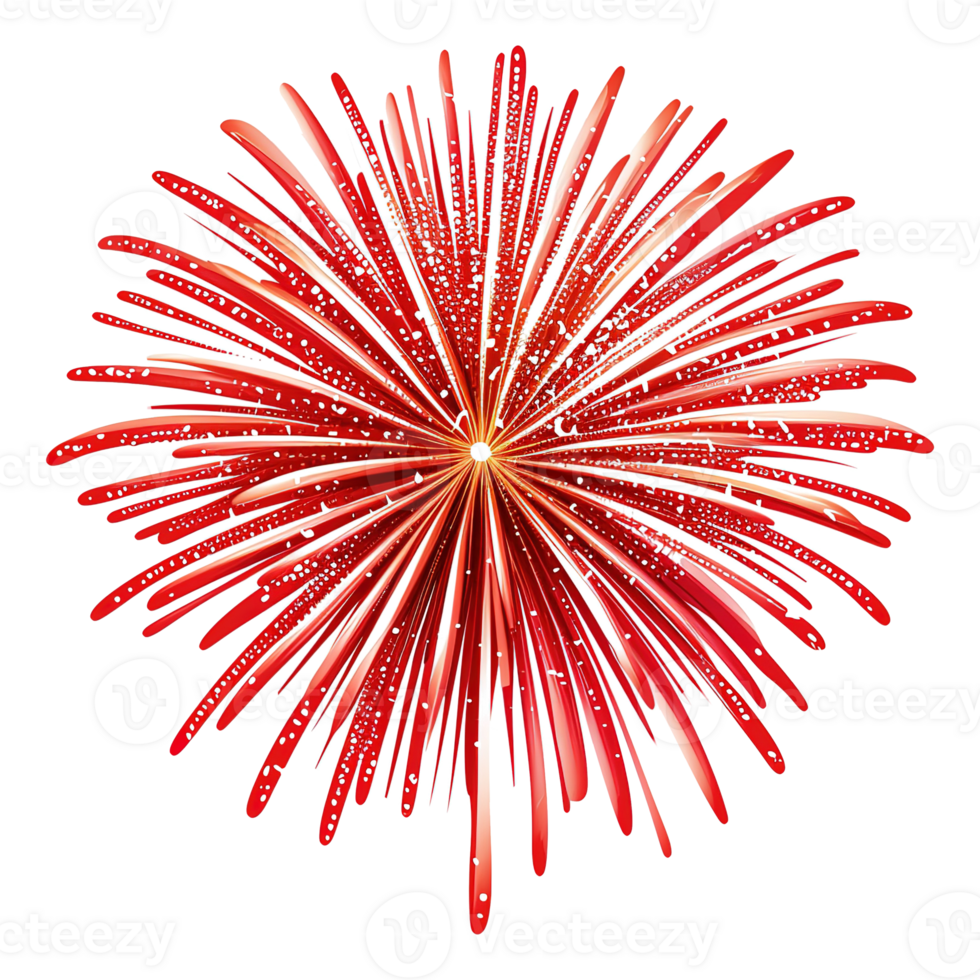 AI generated Colorful firework isolated on transparent background png