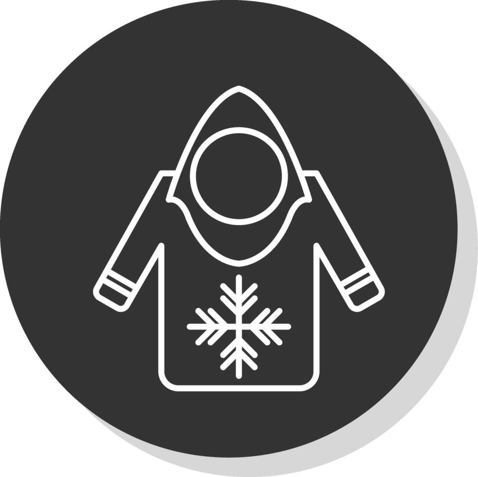 Hoodie Line Grey  Icon vector