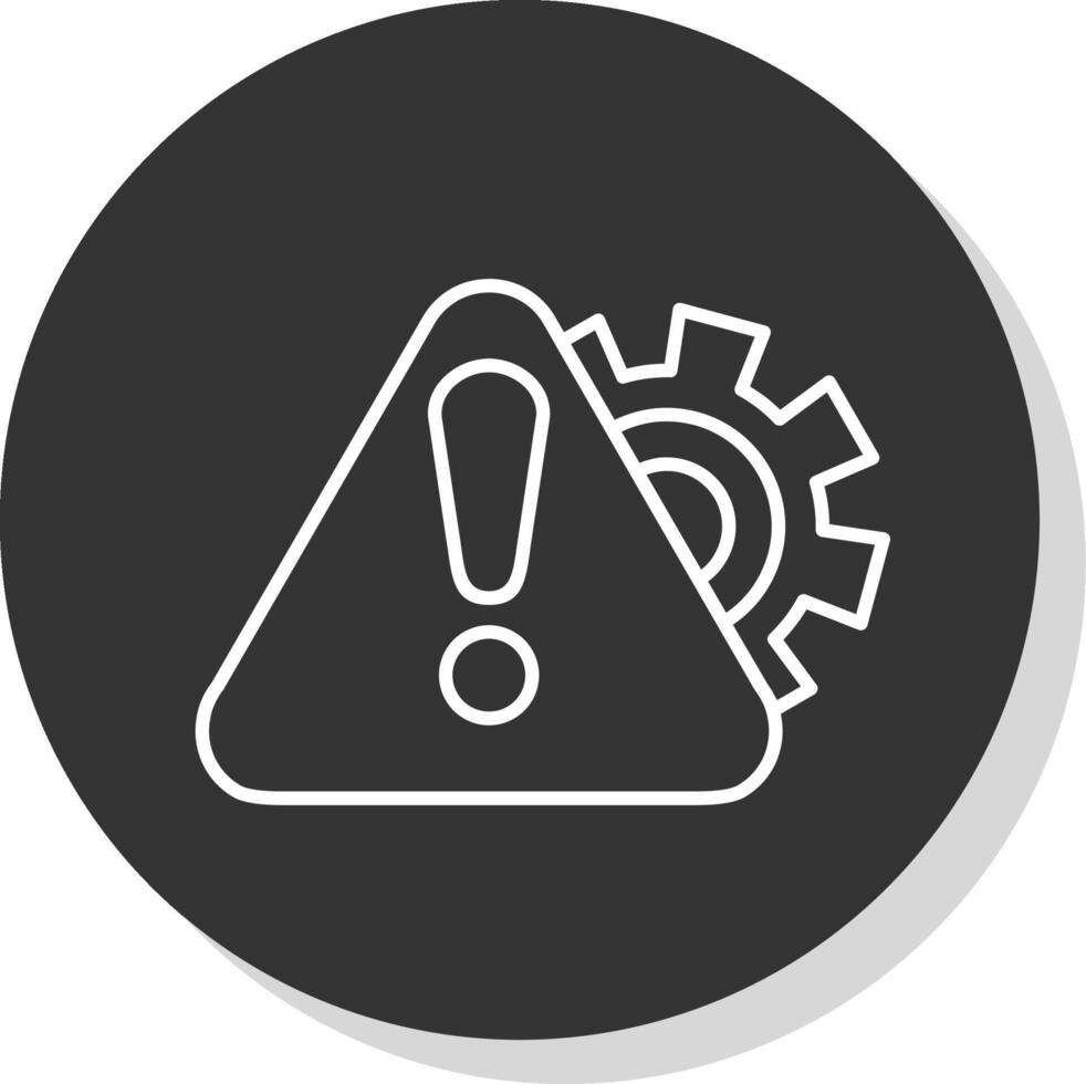 Warning Sign Line Grey  Icon vector