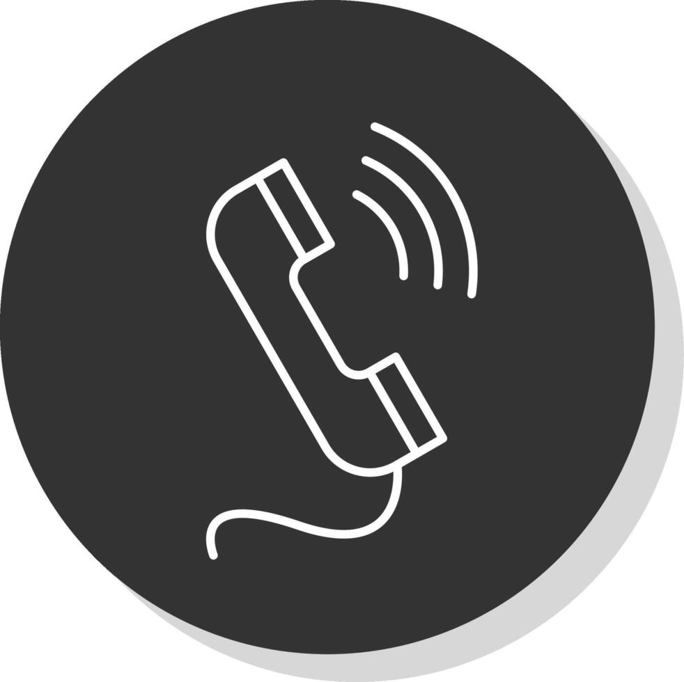 Phone Call Line Grey  Icon vector