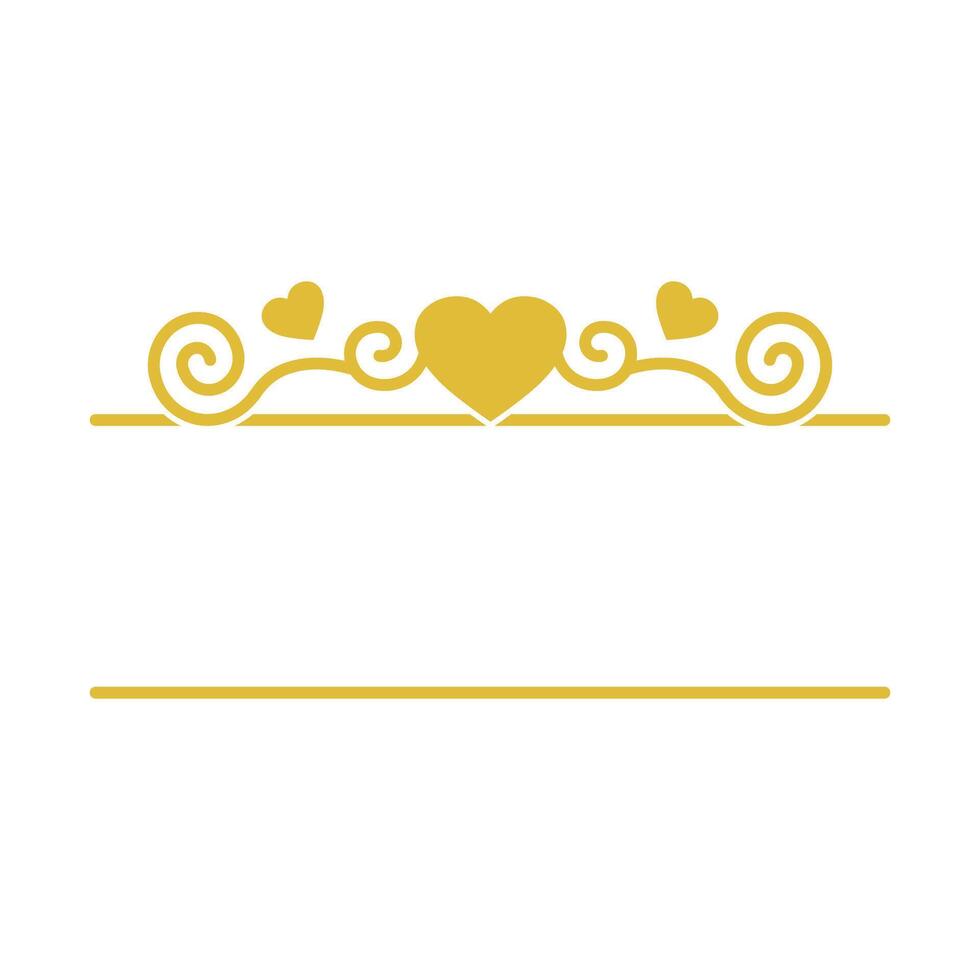 Gold Heart Ornament Border vector