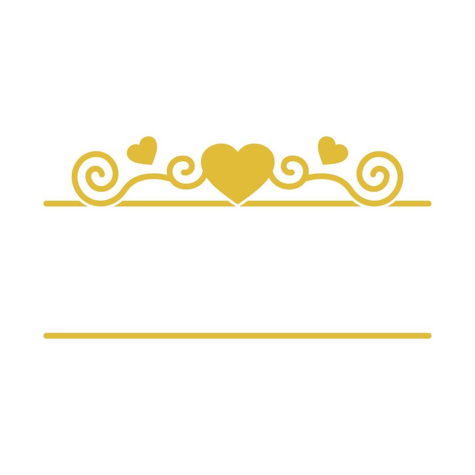 Gold Heart Ornament Border vector