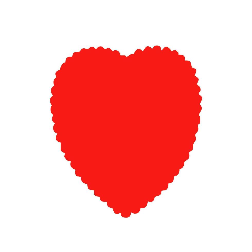 Red Heart With Scallop Border Icon vector