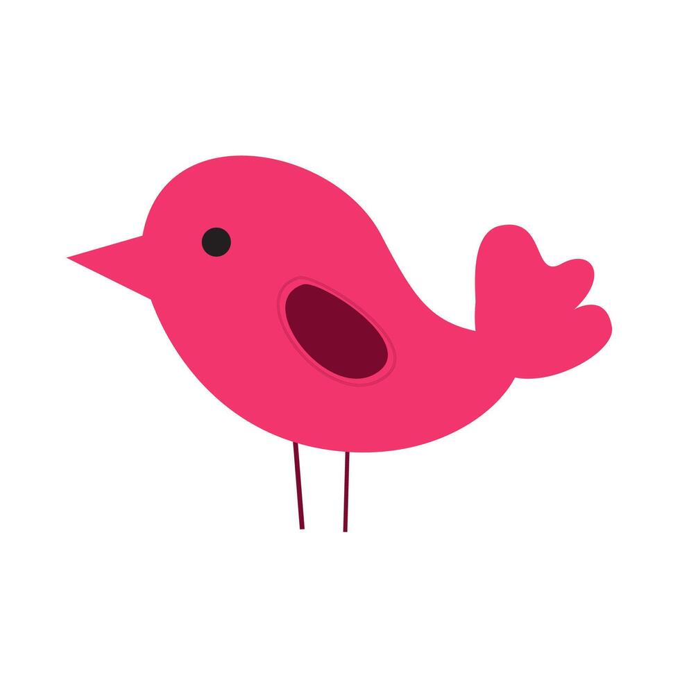 Pink Bird Icon Vector Illustration