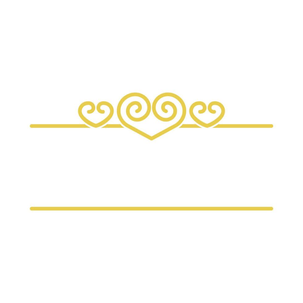 Golden Linear Hearts Ornamental Border vector