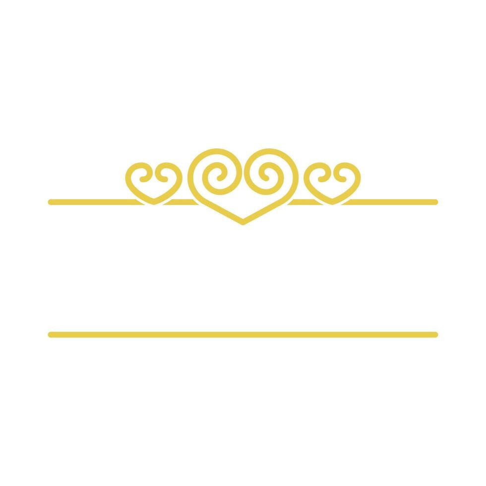 Golden Linear Hearts Ornamental Border vector