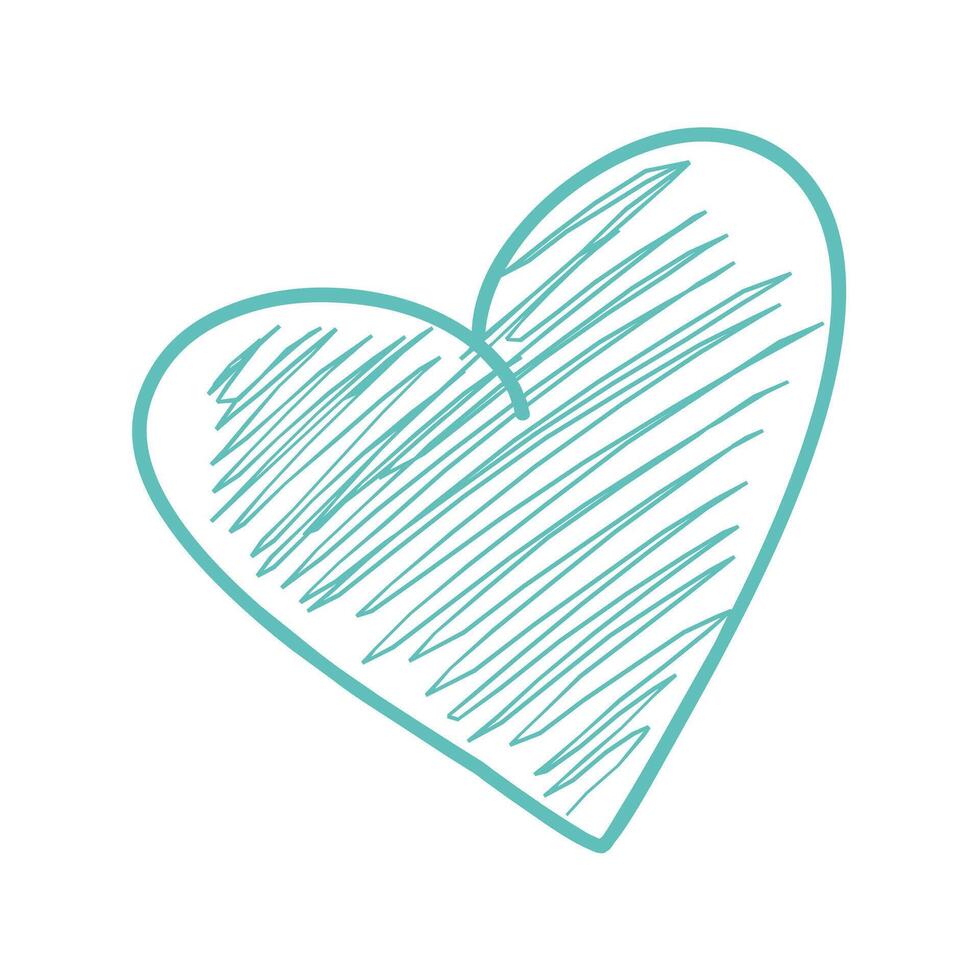 garabatear Escribiendo azul corazón icono vector