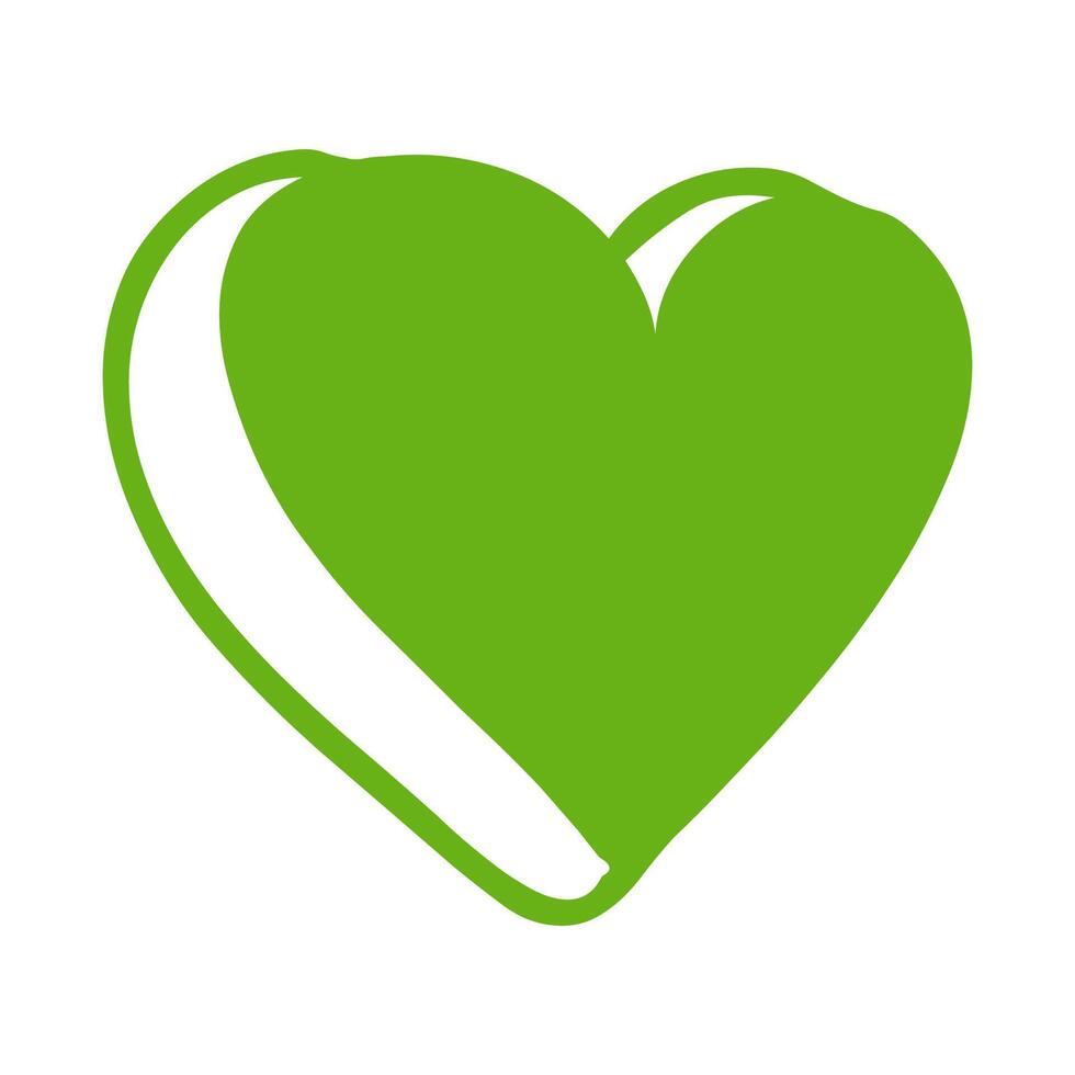 verde diseñador corazón icono vector