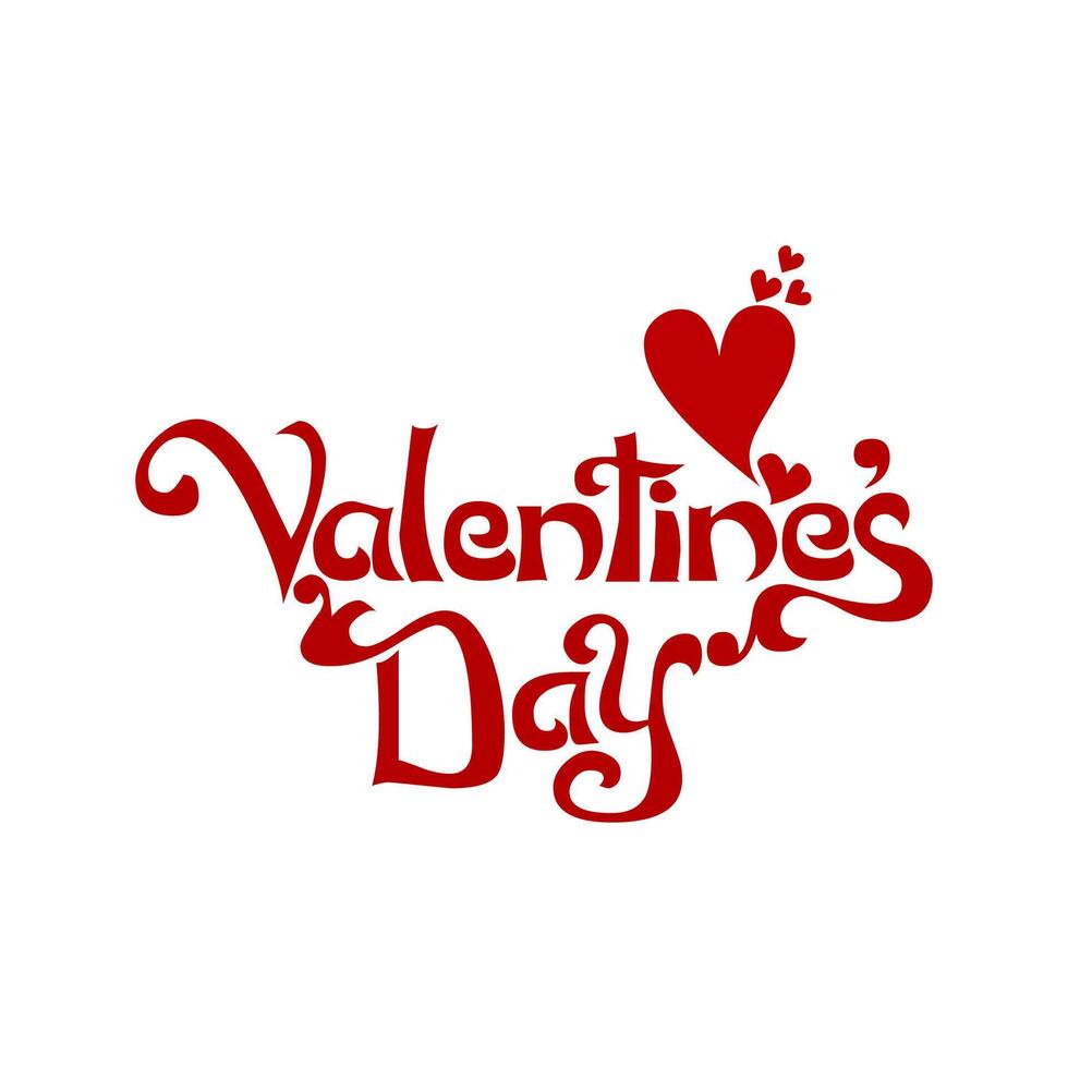 Red Valentines Day Lettering vector